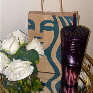 Starbucks Berry Plum Grid Disco Plastic Cold Cup